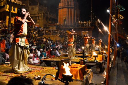 Ganga Aarti in Varanasi City.